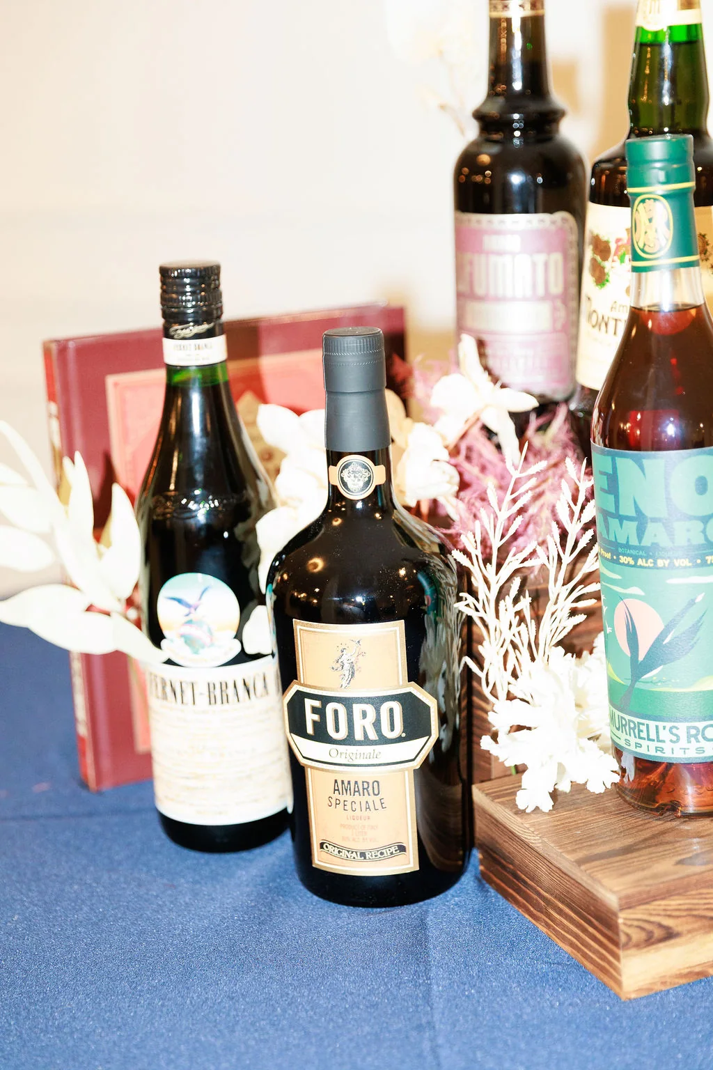 Agave collective station with tequila and mezcal bottles for private events
