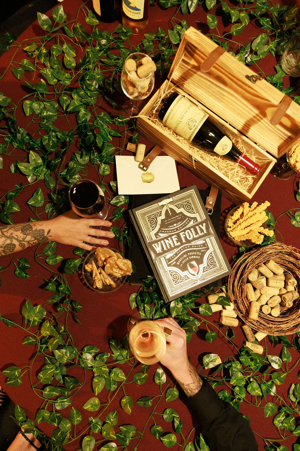 Overhead view of a Formosa Bar cocktail menu and event bar details