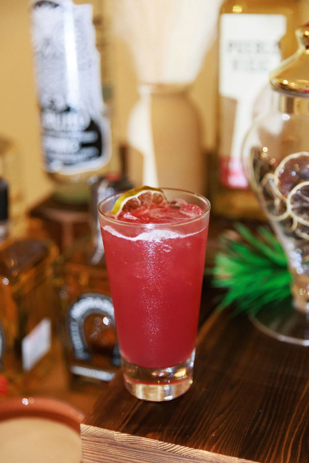 Signature cocktail prepared for a birthday party bar service