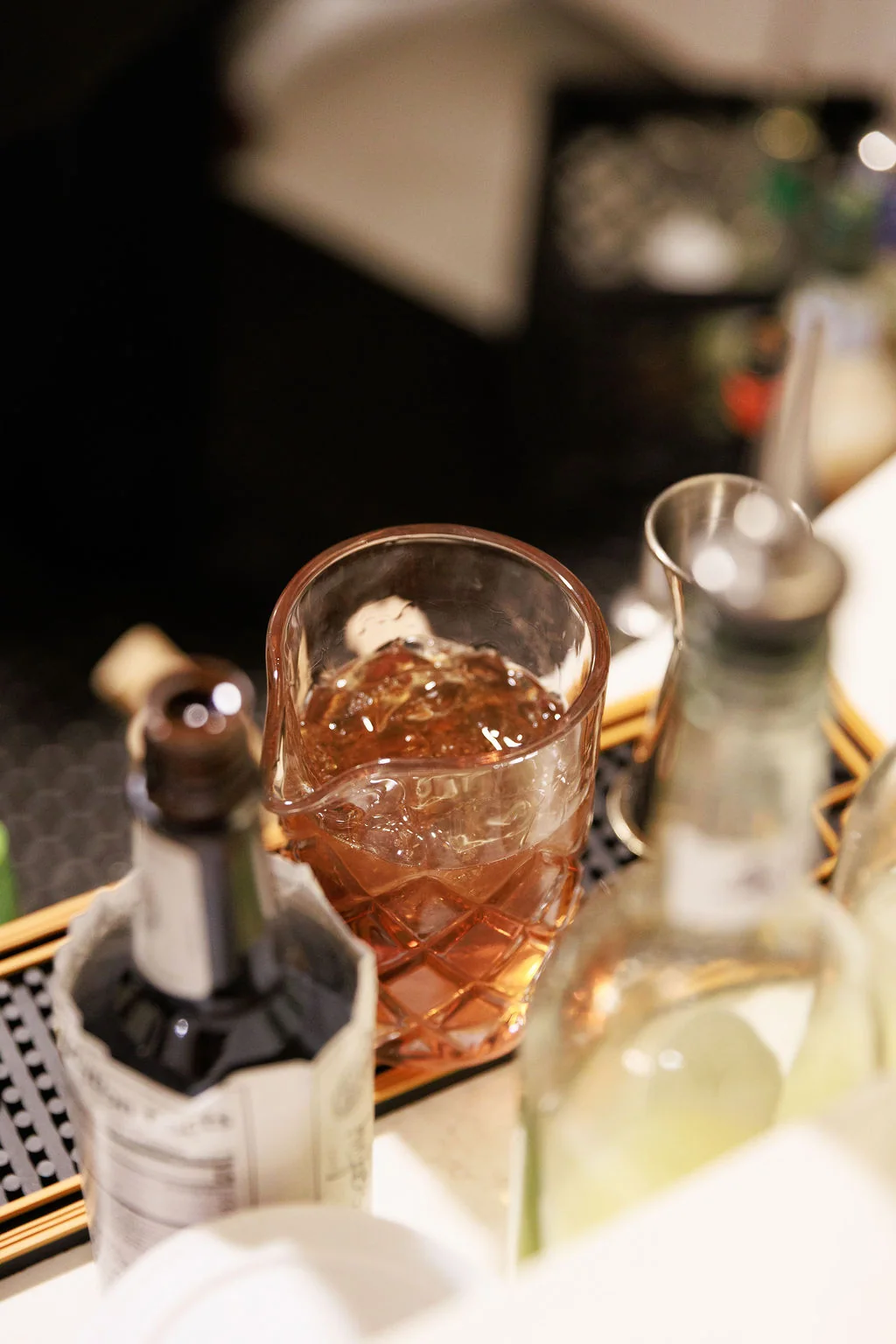 Espresso martini style cocktail service for an evening event