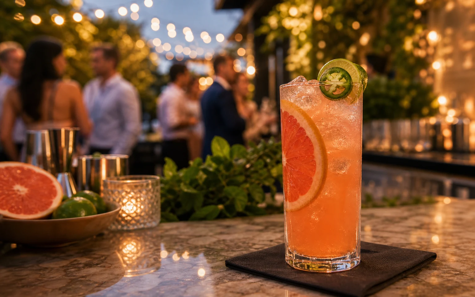 Spicy Paloma cocktail for a private event by Formosa Bar